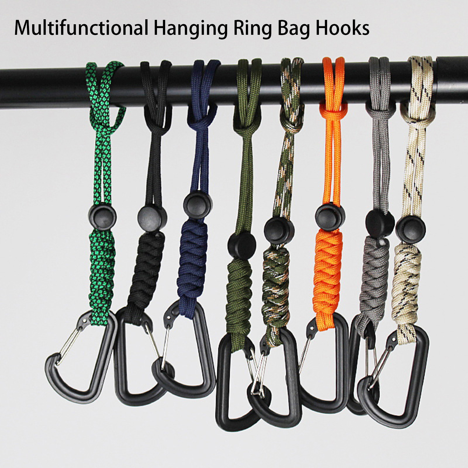 Deyuer Backpack Buckle High Strength Good Load-bearing Anti-loss Nylon Multifunctional Hanging Ring Bag Hooks Outdoor Accessories,Atrovirens